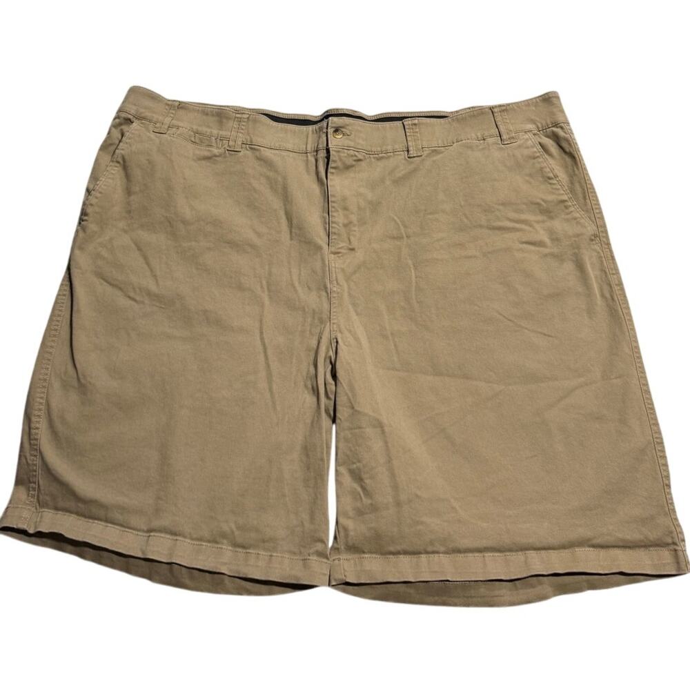 King Size Chino Shorts Mens Size 54 Big 9" Tan Khaki Stretch Waist 70-0014-4